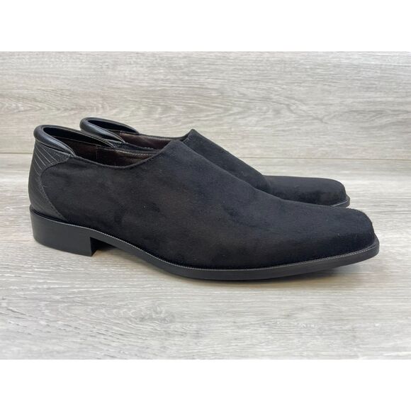 Donald J Pliner Other - Donald J Pliner Rex Men's Loafer Driving SlipOn Heel Suede 10M Black Dress Shoes